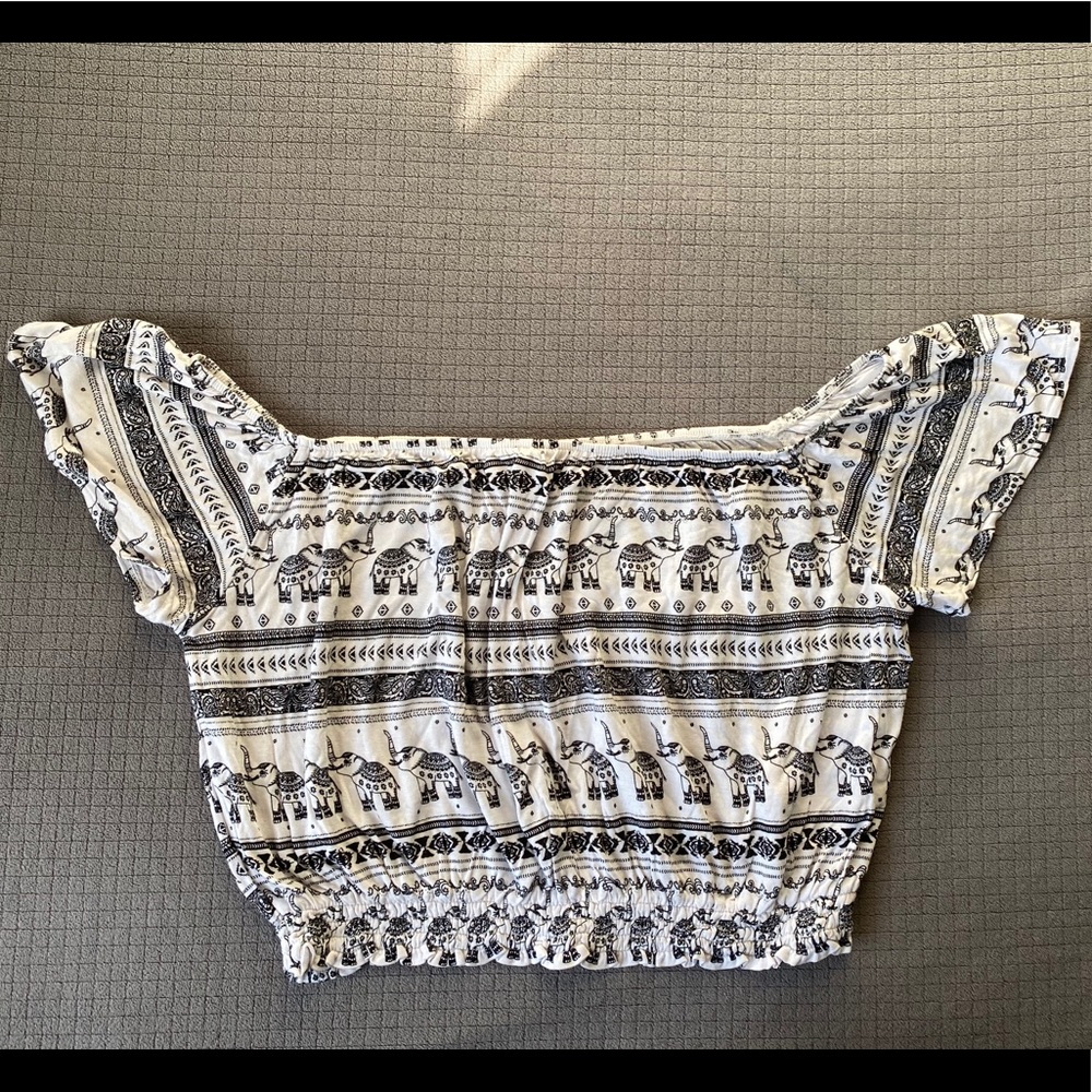 Off-the-shoulder crop top